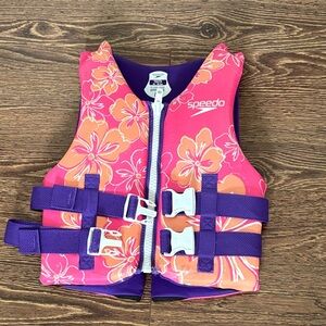 Speedo Kids Swim Vest - Pink and Purple Floral